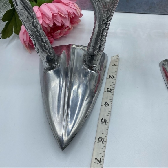 Silver Pewter Set of 2 Antler Horns - Picture 3 of 5